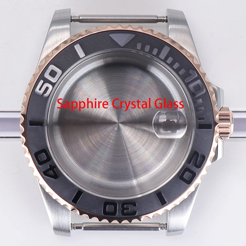 40mm Watch Case Sapphire For NH34/35/36 Eta2824 PT5000 Miyota8215 8205 YACHT