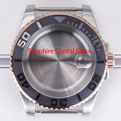 40mm Watch Case Sapphire For NH34/35/36 Eta2824 PT5000 Miyota8215 8205 YACHT