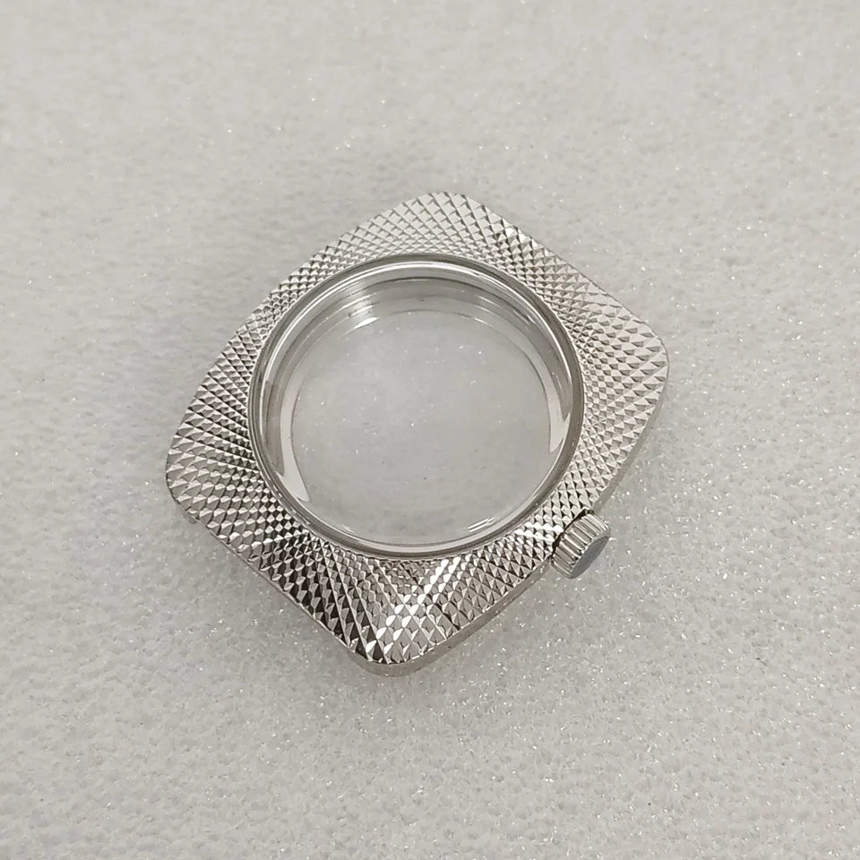 36.5mm Watch Case+Watch Strap Polished Bird's Nest Design for NH35/NH36/7S