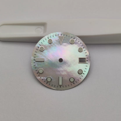28.5mm Shell Reflective Multicolor Watch Dial C3 Green Luminous For NH35 NH36