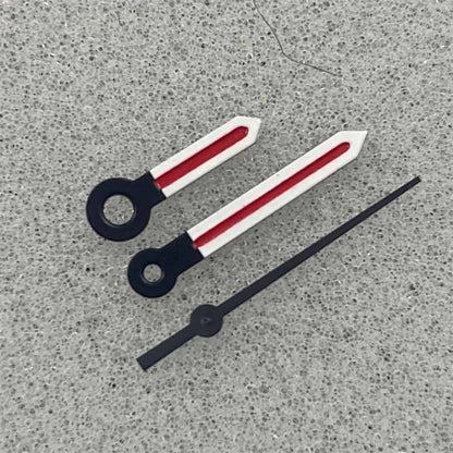 Black+Red+White Watch Hands with Green Luminous for NH35 NH36 4R 7S Movement