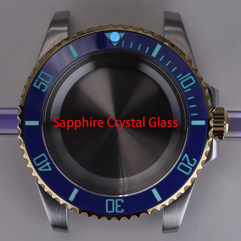 40mm Watch Case Ceramic Bezel Sapphire For NH35/36 Miyota 8215 Eta 2824 PT5000