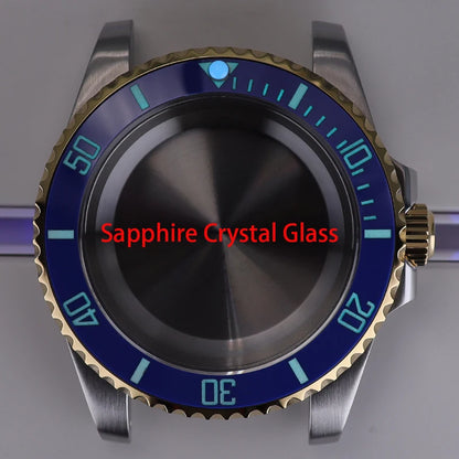 40mm Watch Case Ceramic Bezel Sapphire For NH35/36 Miyota 8215 Eta 2824 PT5000
