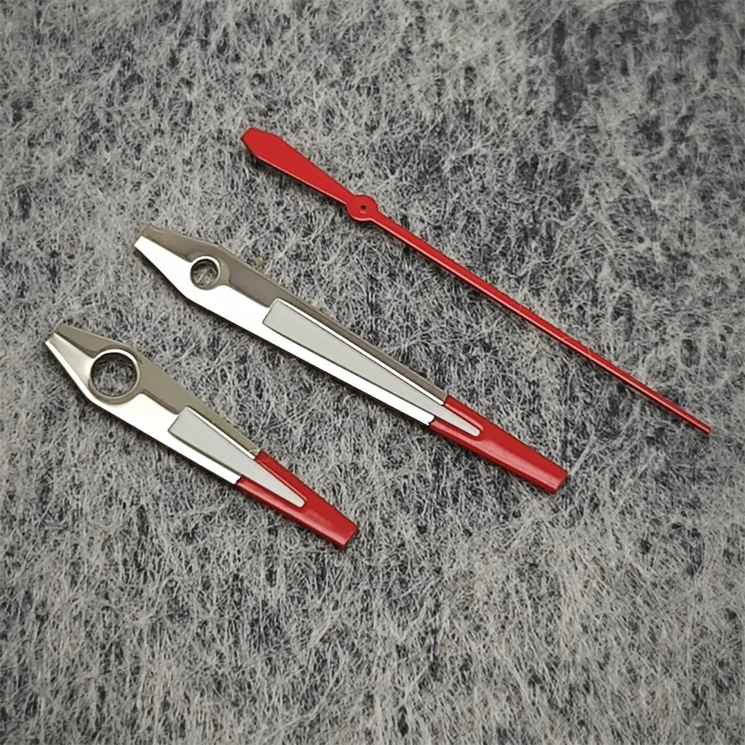 Silver Red Hands with Green Luminous Modified Watch Hands for NH35/36/4R/7S