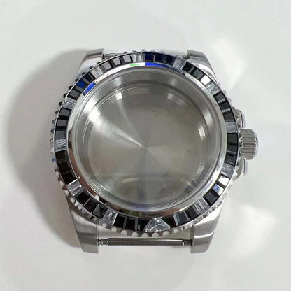 40mm Watch Case for NH35 NH36 Crystal Bezel Solid/Clear Bottom Sapphire Glass