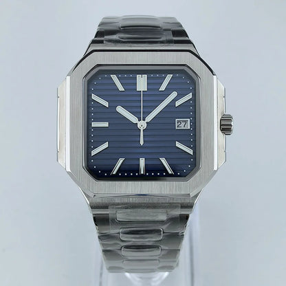 38.5mm Square Watch Case Folding Clasp WatchBand Fit NH35 NH38 Sapphire Crystal