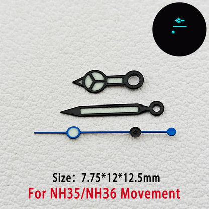 Modified BGW9 Blue Luminous GMT Watch Hands For NH34 NH35 NH36  Movement