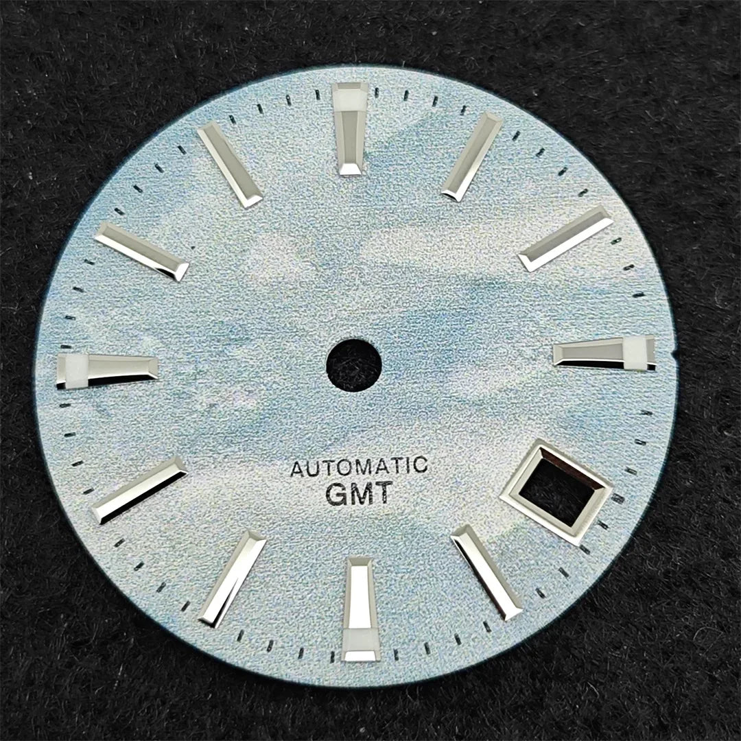 28.5mm Watch Dial BGW9 Luminous GMT Blue Sky White Cloud Surface for NH34 NH35