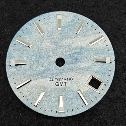28.5mm Watch Dial BGW9 Luminous GMT Blue Sky White Cloud Surface for NH34 NH35