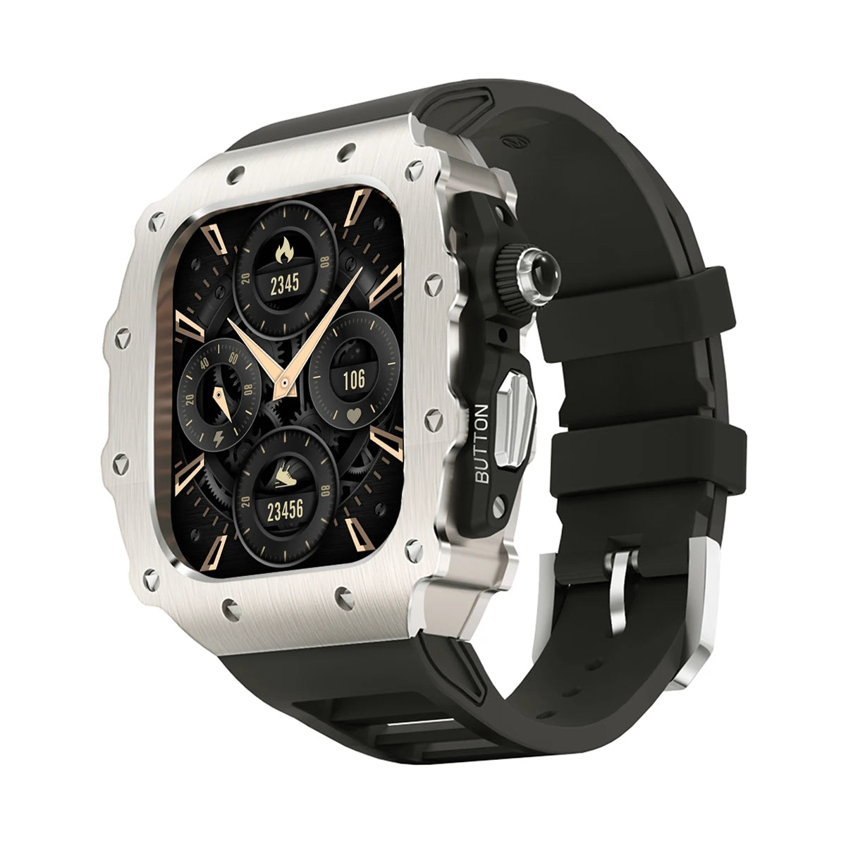 Luxury Kit for Apple Watch 10 46MM Stainless Steel Case IWatch Series 9 8 7 6 5