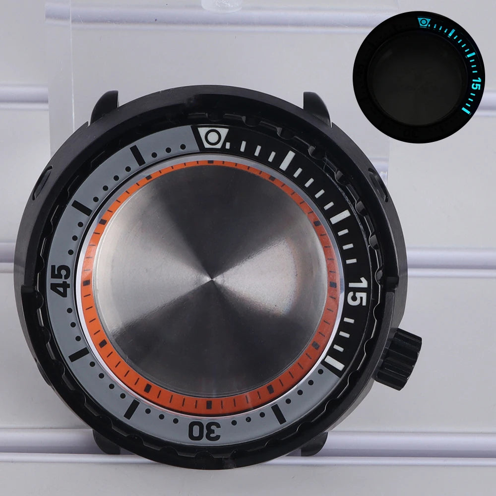 47mm Watch Case Sapphire Crystal For NH35/36 NH38 Modified Tuna Canned C3 Bezel