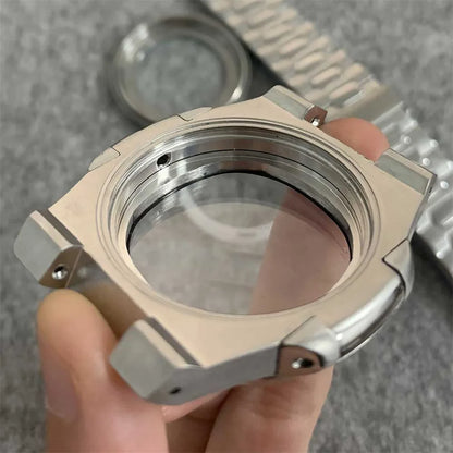 41mm Watch Case Strap for NH35 NH36 4R Transparent Back Cover Shell Watch Band