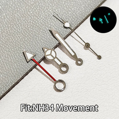 For NH34 GMT Hands Watch Hand Parts Blue&green BGW9 Luminous For NH35 Movement