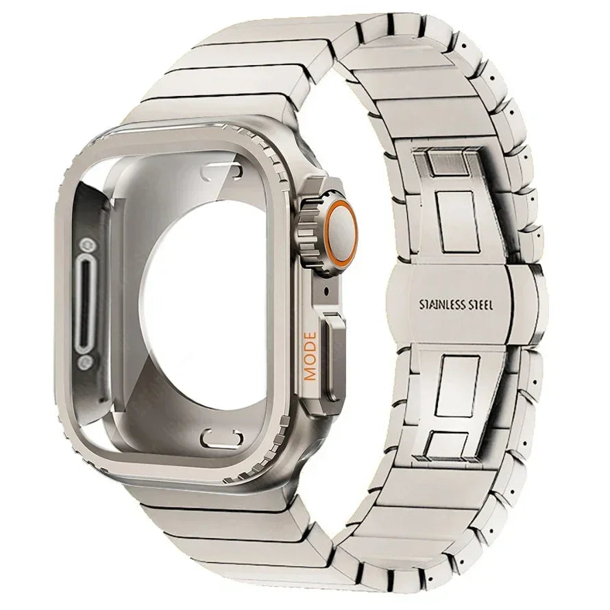 Steel Case+Strap for Apple Watch Metal Band Protective Shell  Series 10 9 8