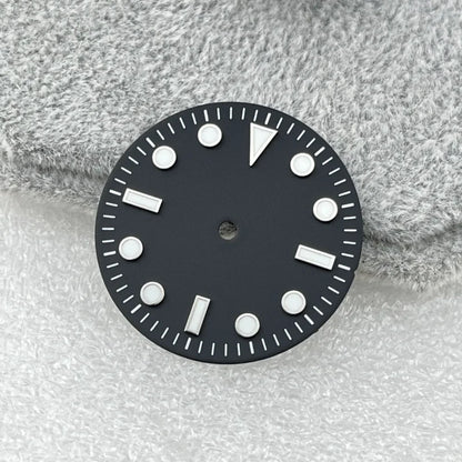 28.5mm Blue Luminous Watch Dial SUB Surface No Calendar Window for NH35/NH36