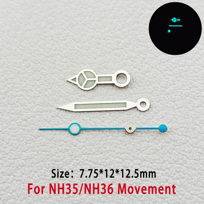 Modified BGW9 Blue Luminous GMT Watch Hands For NH34 NH35 NH36  Movement