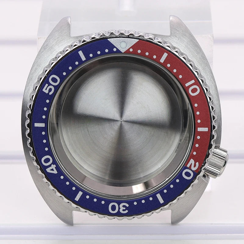 45mm Steel Watch Case Sapphire Glass For Mod skx big Abalone NH35 NH36 NH38