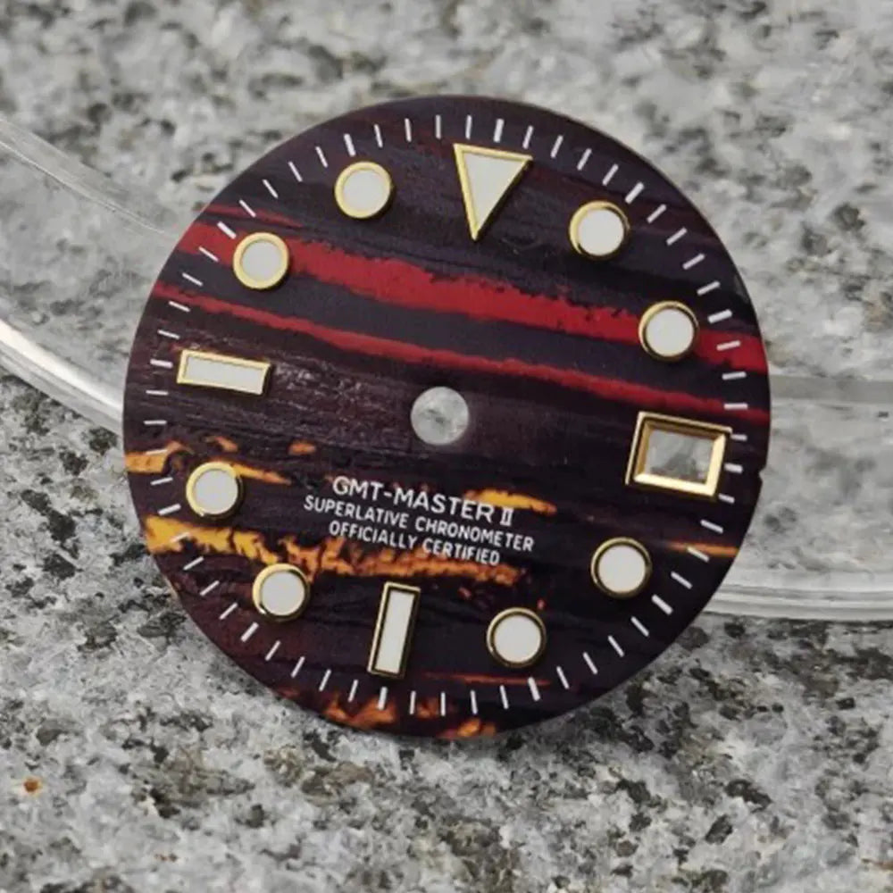 GMT 28.5mm Martian Landscape Modified C3 Luminous Watch dial for NH34 NH35 NH36