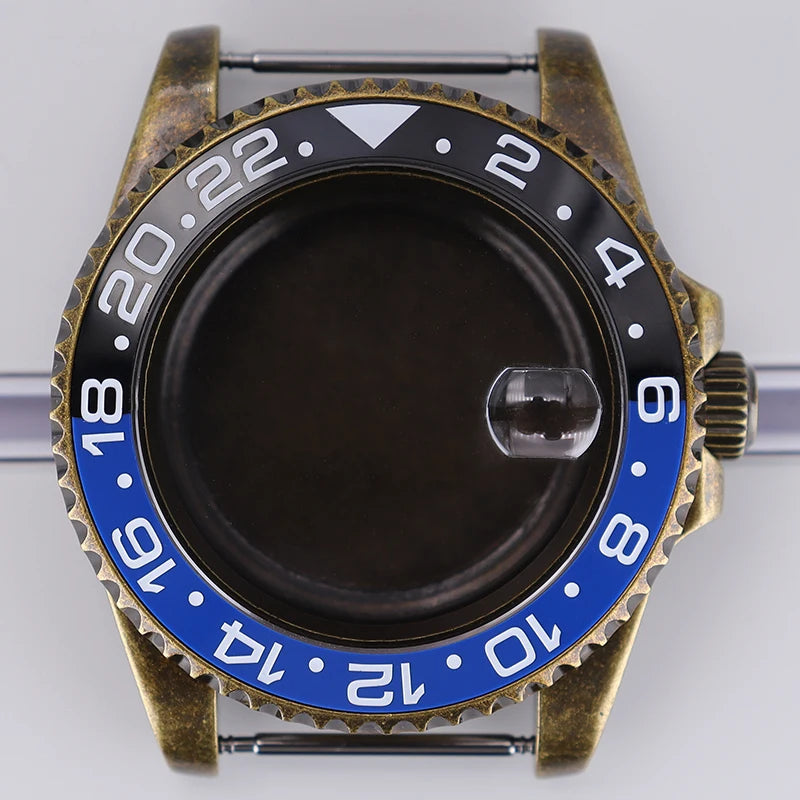 40mm Bronze SUB Watch Case Bezel For NH35/36 GMT NH34/38 4R36 Sapphire Crystal