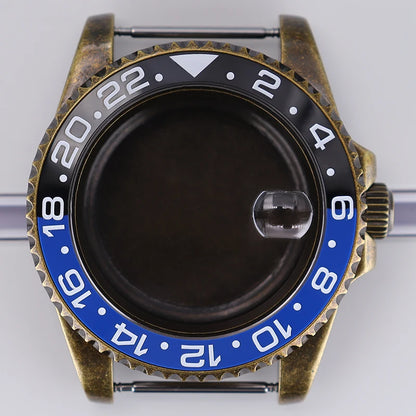 40mm Bronze SUB Watch Case Bezel For NH35/36 GMT NH34/38 4R36 Sapphire Crystal