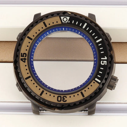 43mm Watch Case For NH34 NH35 NH36 NH38 Tuna Sapphire Crystal Luminous Bezel