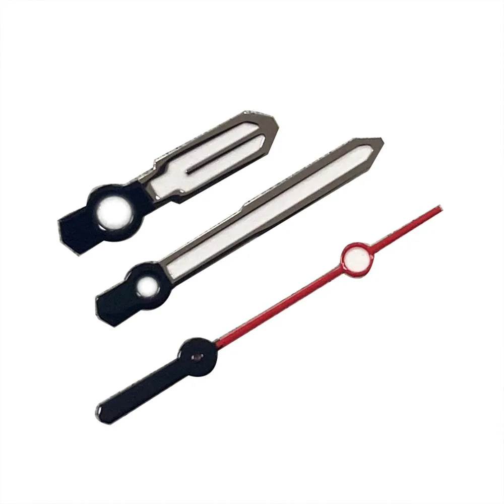 Black White Red Watch Hands 3 Colors Green Luminous Fits for NH35 NH36 4R 7S