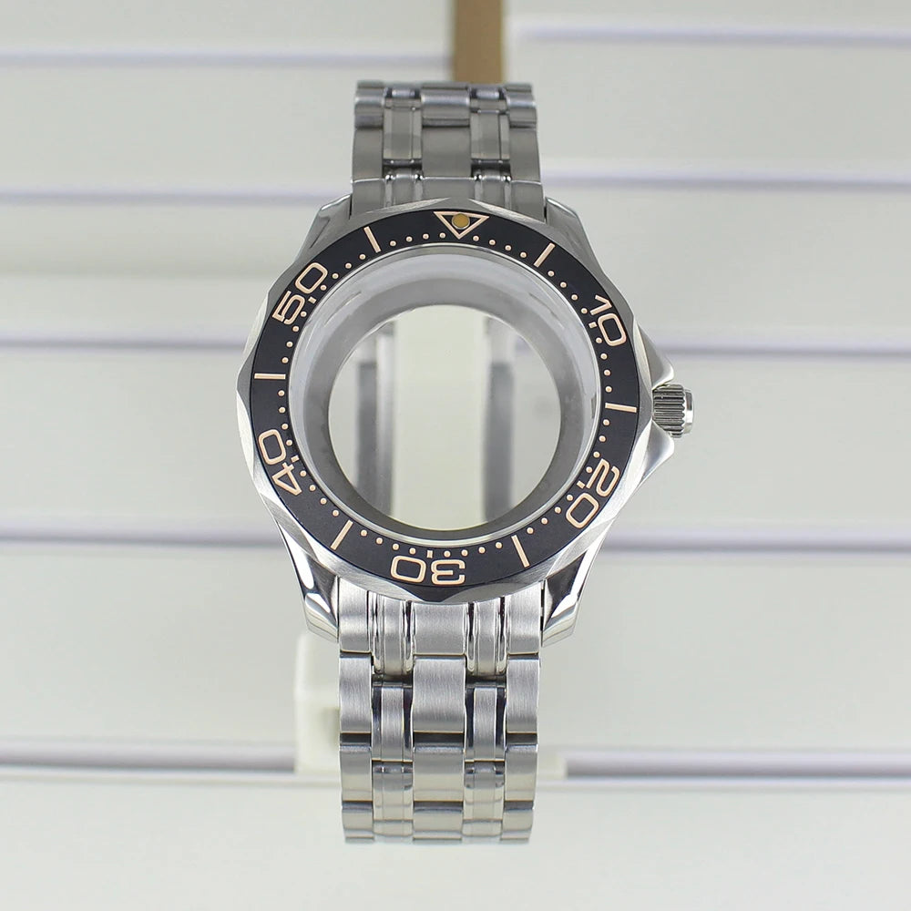 41mm Watch Case Strap Waterproof for Seamaster NH34 NH35 NH36 fit 30.5mm Dial
