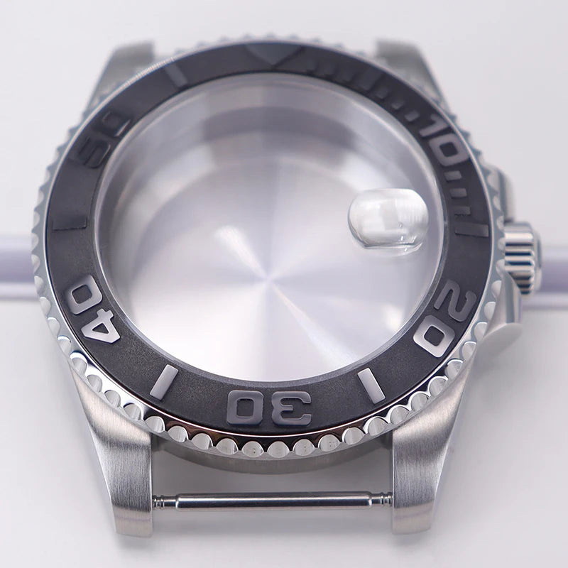 40mm Watch Cases Rubber Strap Sapphire For NH34/35/36/70 4R36 Miyota8215 Eta2824