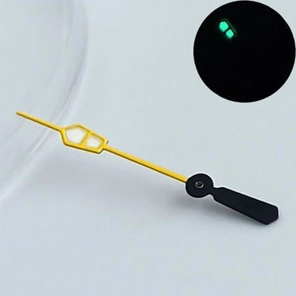 Green luminous watch hands for NH34, NH35, NH36 movements, personalized second hand.