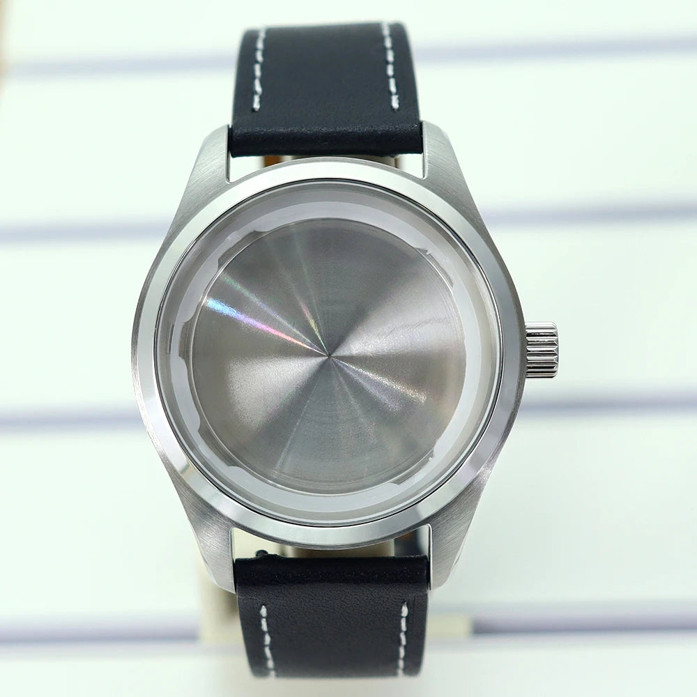 40mm Watch Cases /Leather Strap For NH35 NH36 NH34 NH38 Eta 2824 Mod pilot