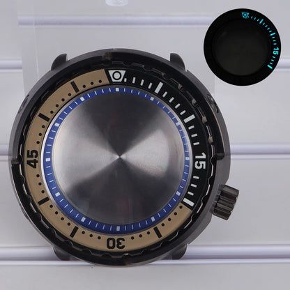 47mm Watch Case Sapphire Crystal For NH35/36 NH38 Modified Tuna Canned C3 Bezel