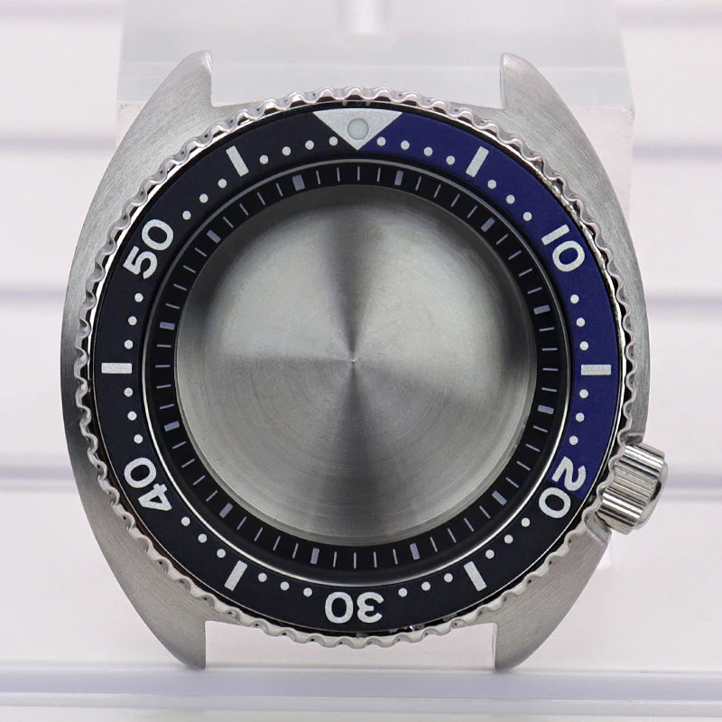 45mm Steel Watch Case Sapphire Glass For Mod skx big Abalone NH35 NH36 NH38