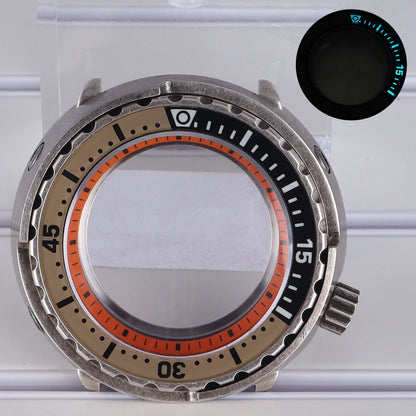 47mm Watch Case Sapphire Crystal For NH35/36 NH38 Modified Tuna Canned C3 Bezel