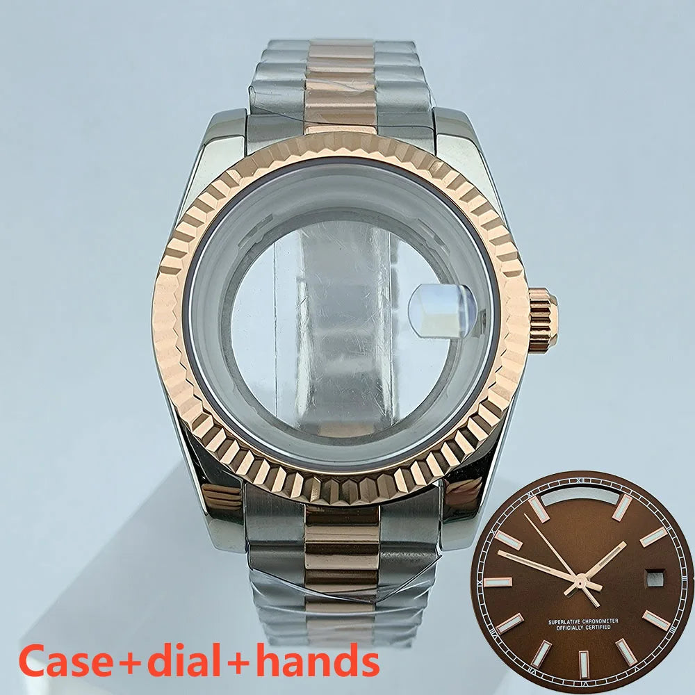 39mm Stainless Steel Watch Case Sapphire Glass suitable for Miyota 8285 Movement