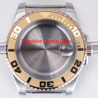 40mm Watch Case Sapphire For NH34/35/36 Eta2824 PT5000 Miyota8215 8205 YACHT