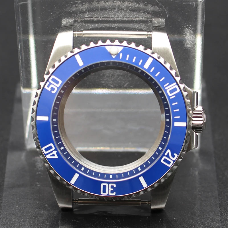 40mm Diver Watch Cases Ceramic Bezel Sapphire Glass For Sub NH35 NH36 NH34 NH38