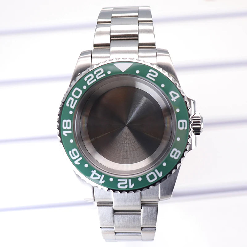 Silver 40mm Diver Case Sapphire  For NH35 NH36 NH34 NH38 Miyota 8215 Eta 2824