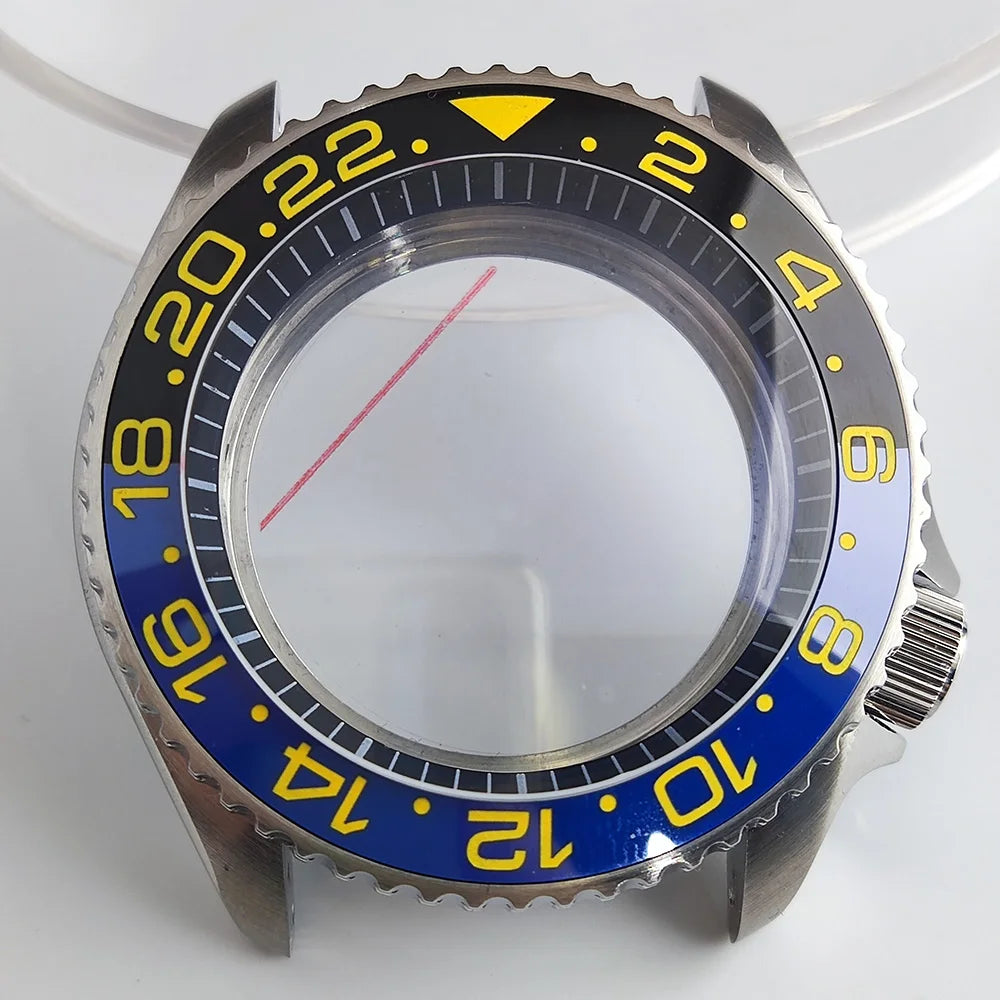 Case 41.5mm Convex Sapphire Glass Ceramic Bezel Stainless Steel Black Matte Waterproof Case Fit NH 35 NH36 Movement Case