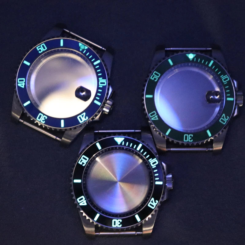 Diver 40mm Watch Case Sapphire For Nh34 Nh35 Nh36 Luminous SUB Ceramic Bezel