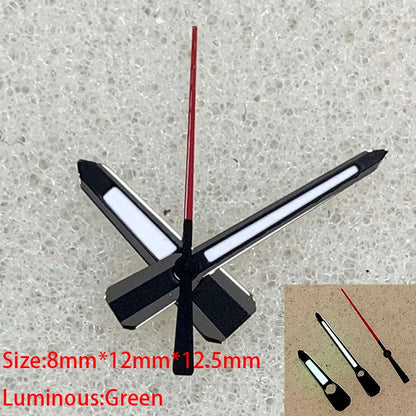 Modified Green Luminous Black-Red Watch Hands for NH35/NH36/4R/7S Movement