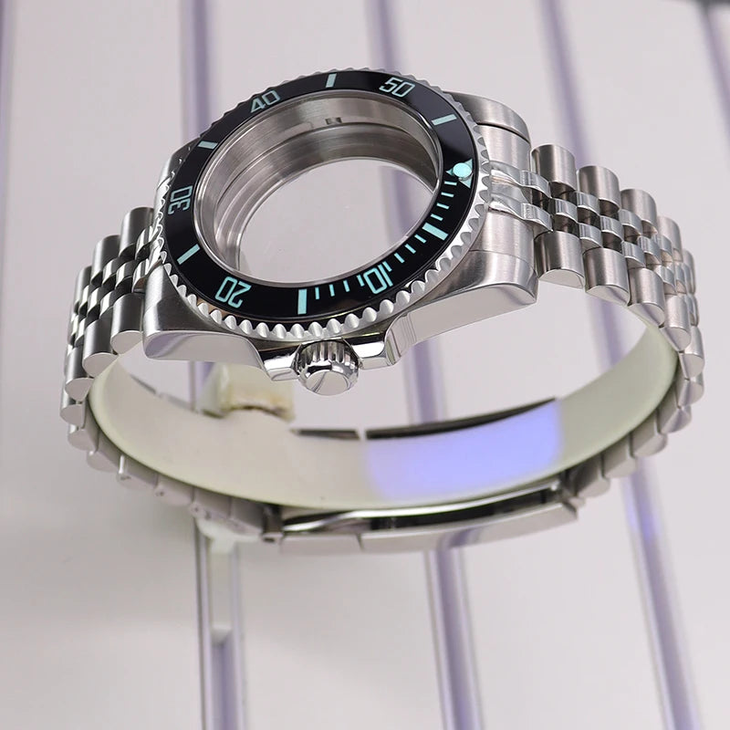 40mm Watch Case For Nh35 Nh36 Nh38 4R36 Miyota8215 Eta2824 C3 Luminous Bezel Sub