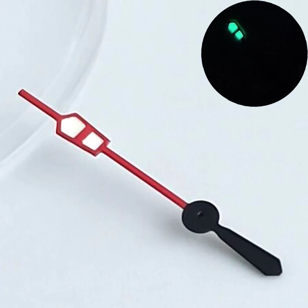 Green luminous watch hands for NH34, NH35, NH36 movements, personalized second hand.