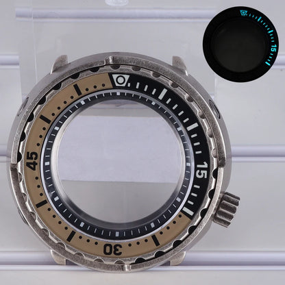 47mm Watch Case Sapphire Crystal For NH35/36 NH38 Modified Tuna Canned C3 Bezel