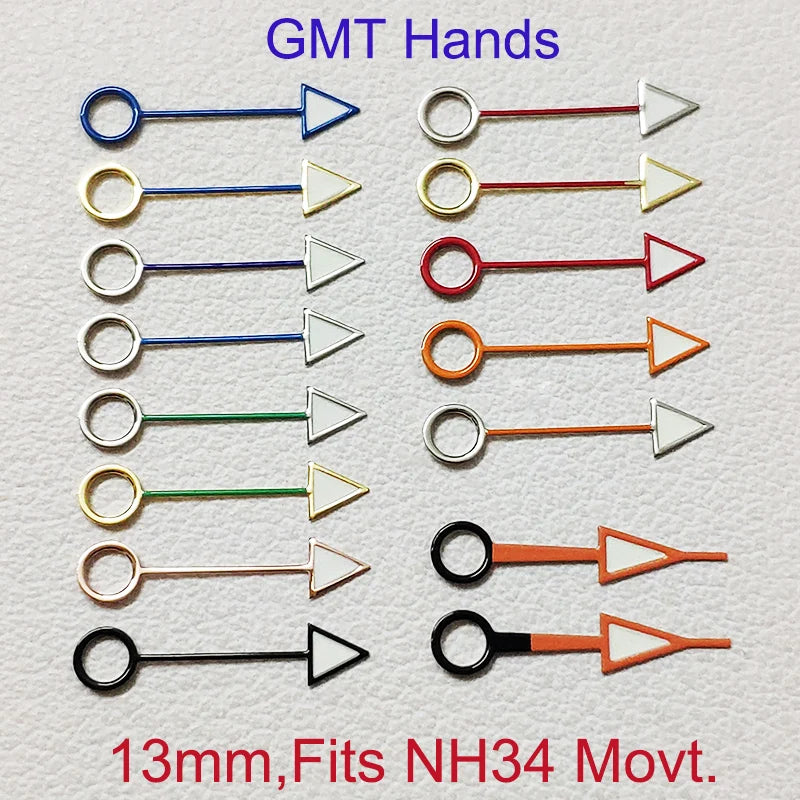GMT Watch Hands Fit For NH34 NH35 NH36 Movement C3 Green Luminous Watches Parts