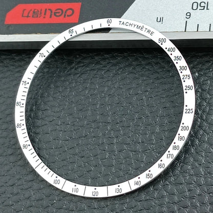 38.5mm flat aluminum bezel for men's diving watch, durable replacement accessory without luminous features.