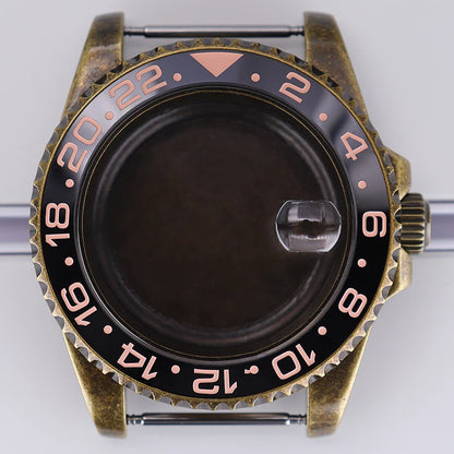 40mm Bronze SUB Watch Case Bezel For NH35/36 GMT NH34/38 4R36 Sapphire Crystal