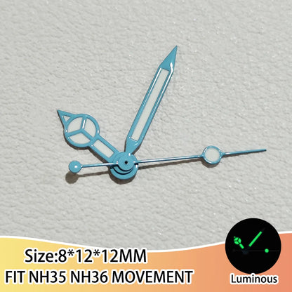 Green Luminous Watch Hands Pointers Suitable for NH35 NH36 Movement Modified