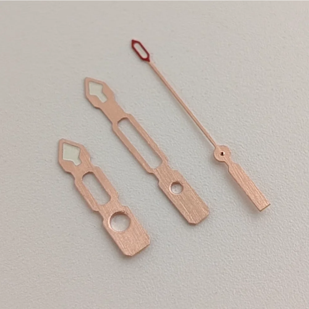Three-pin Rose Gold Green Luminous Watch Hands Set for NH35/36 Movement