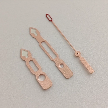 Three-pin Rose Gold Green Luminous Watch Hands Set for NH35/36 Movement