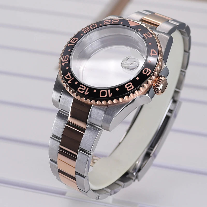 40mm Steel Watch Case Sapphire Glass For NH34/35/36/38 NH70 Miyota 8215 Eta 2824